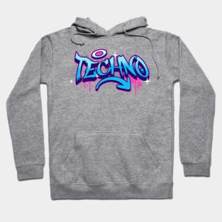 TECHNO  - Graffiti Tech (Blue/pink) Hoodie